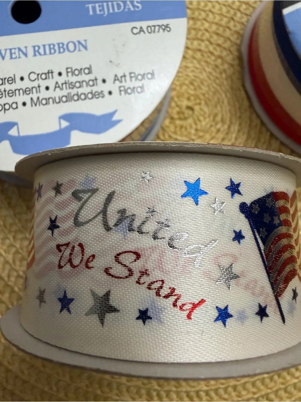 Woven Craft Ribbon Trio in Red, White, and Blue